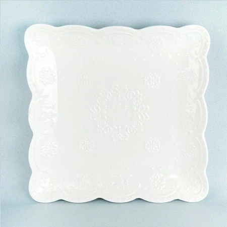 Блюдо 25,5*25,5*3,5см фарфор МАРШМЕЛЛОУ квадратное  (5/20)