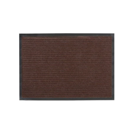 Коврик придверный 50*80см полиэстер/ПВХ ребристый влаговпитывающий коричневый (10)