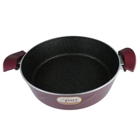 Сотейник 28см алюминий АП МАРИЯ со стекл.крышкой красный кроме индукции