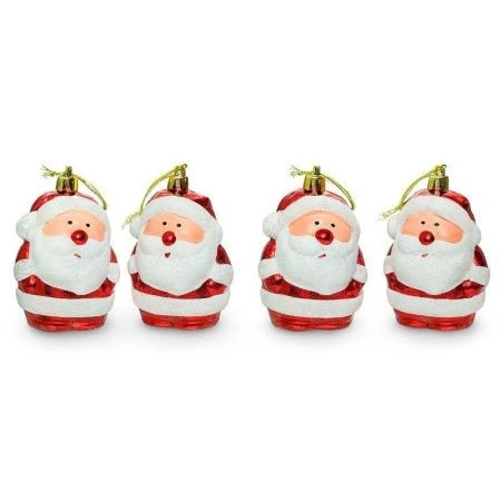 Игрушки новогодние на елку ДЕД МОРОЗ набор 4шт 8см пластик OS23TS04V-193/JC-16410 (120)
