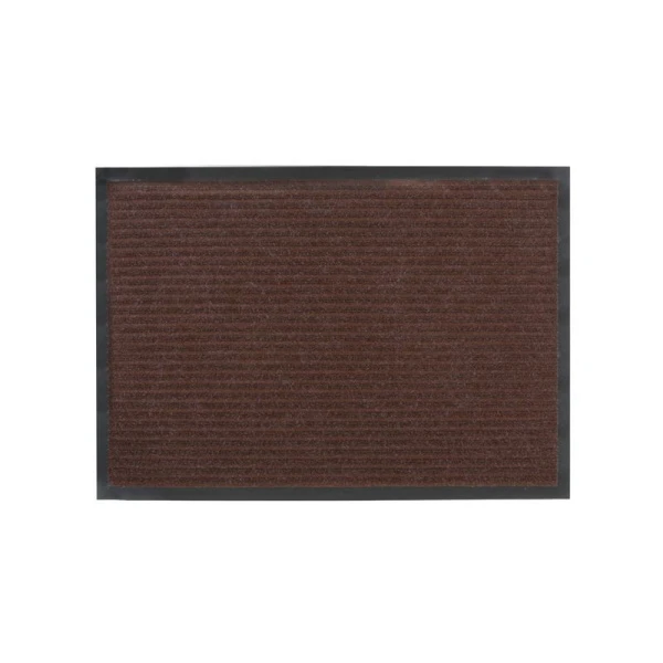 Коврик придверный 50*80см полиэстер/ПВХ ребристый влаговпитывающий коричневый (10)