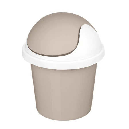 Контейнер для мусора 7л пластик Rambai бежевый с подвижной крышкой (10) 221303527/01