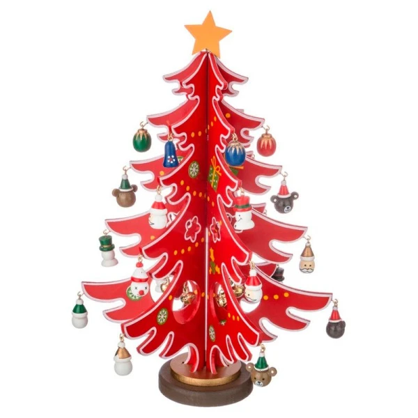 Фигурка новогодняя Елка с игрушками 24*16*16см дерево красная JC-16364 (72)