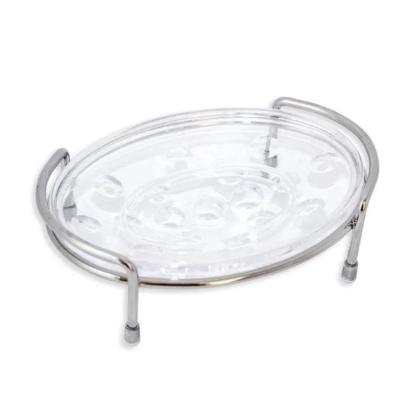 Мыльница 14*10*4,5см акрил на хром.подставке настольная арт. 0109(96)