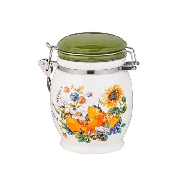 Банка для сыпучих продуктов 750мл 11,5*15см керамика Урожай (24)