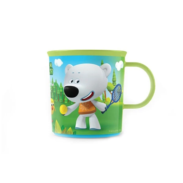 Кружка детская 200мл пластик МИ-МИ-МИШКИ зеленая с нескользящим дном (15)