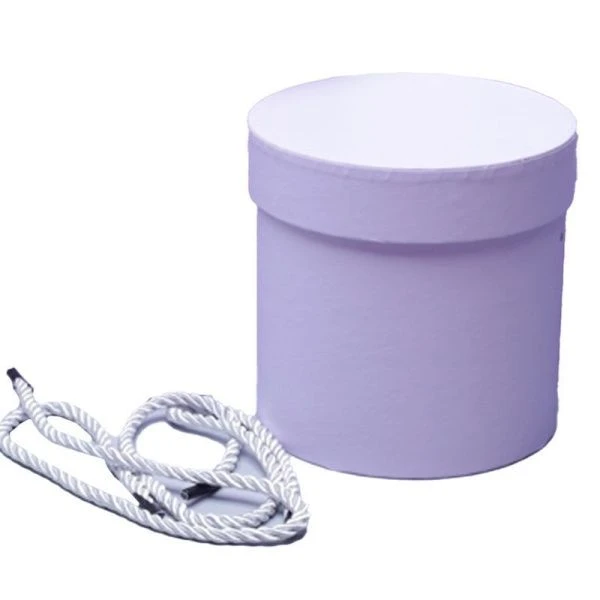 Коробка подарочная 14*14см Цилиндры сиреневая