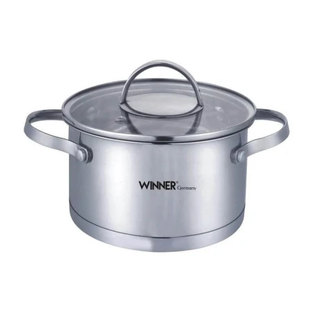 Кастрюля 5,8л нерж.сталь ROMA стекл.крышка WR-1187 (6)