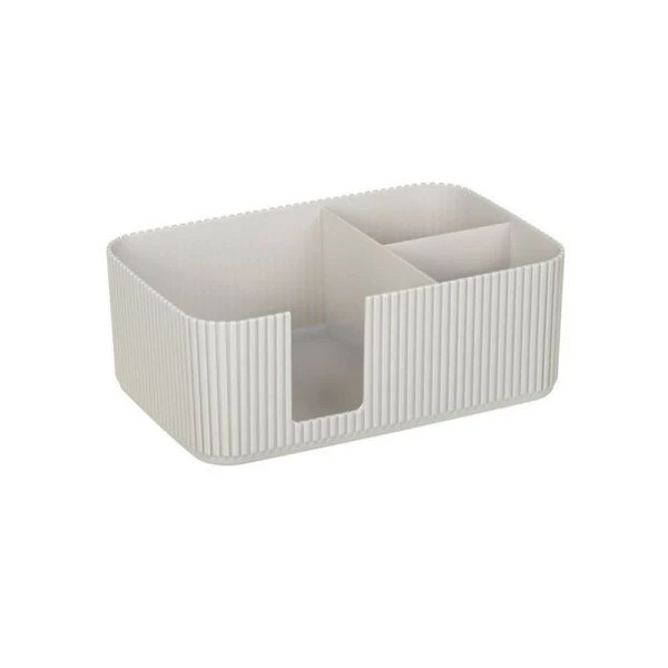 Салфетница 3 секции 22*14,5*8см пластик СТРИП кремовый (12)