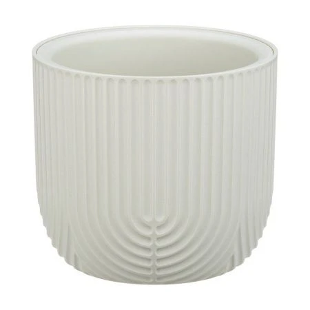 Кашпо 1,9л 180мм пластик РАМОНА со вставкой белый ротанг (15)