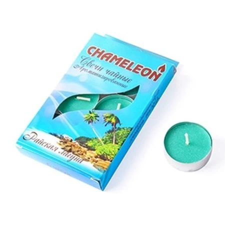 Набор свечей в гильзе ароматизированный чайный парафин 6шт. райская лагуна (20)