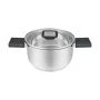 Кастрюля 1,8л h9см нерж.сталь ANSER со стекл.крышкой 16см (6)