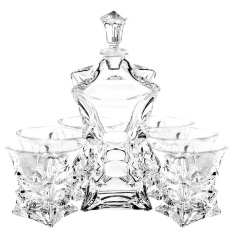 Набор для виски 7пр (графин 700мл, 6 стаканов 200мл) стекло JC-16176 (4)