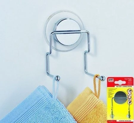 яяяКрючок на присоске двойной хром.сталь 14,5*9*7см PUSHNLOC