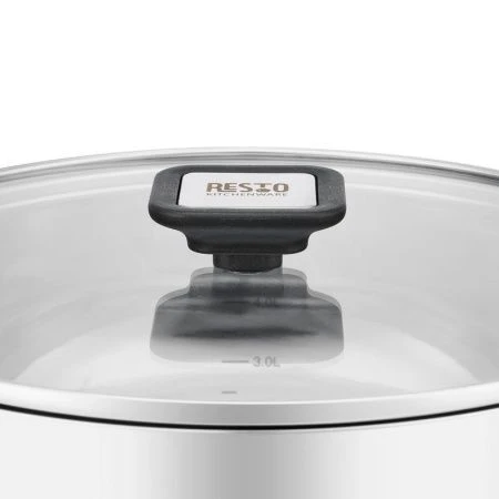 Набор кастрюль 3пр 1,6/3,2/6,2л нерж.сталь ANSER стекл.крышки 16/20/24см (4)