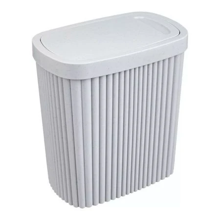 Контейнер для мусора 5,9л 225*140*253мм пластик VELVET светло-серый флэк с подвижной крышкой (6)