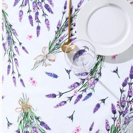 Скатерть 100%хлопок/саржа 149*250см Lavender 190 г/м2
