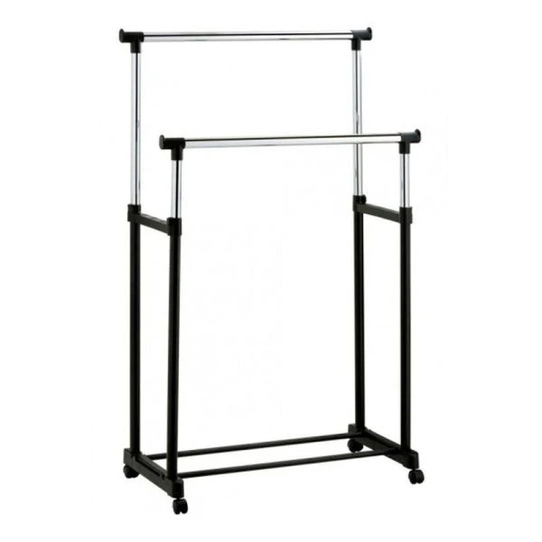 Вешалка гардеробная телескоп на колесах двойная L85,5xH101--170xD45см на 25кг,хром DUBLIN UniStor(1)