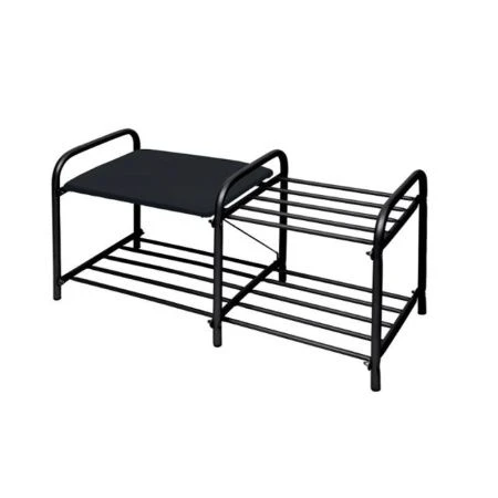 Полка для обуви 2 секции 360*330*800мм металл/винил ЛЮКС черный/черный матовый ЭТЛ1-1 (1)