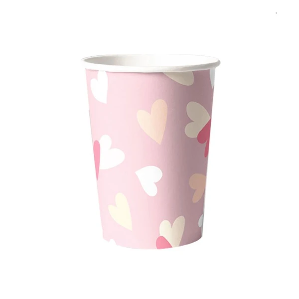 Стакан бумажный набор 6шт 250мл СЕРДЦА (144)