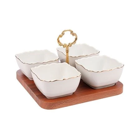 Менажница на подставке 4 блюда 6пр керамика LR (8)