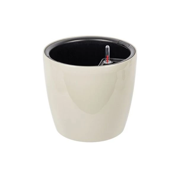 Кашпо 13л d280мм пластик АНФА с вставкой и автополивом кремовый (1)