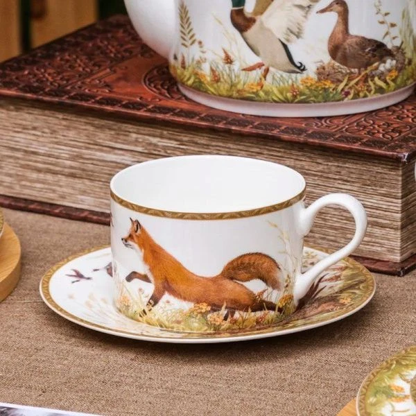 Чайный набор 2пр фарфор ОХОТА на 1 персону 300мл (36)