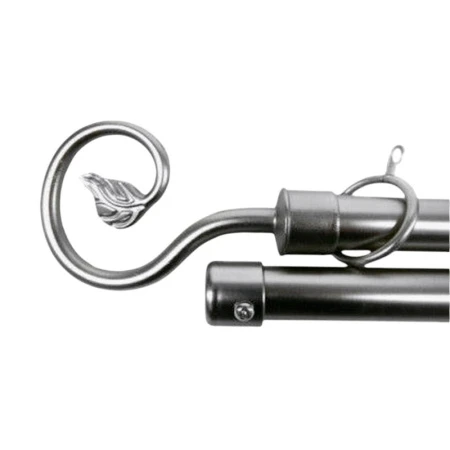 Карниз для штор двойной металл 0,75-1,2м Листок, d2см латунь JC-1478 (12)