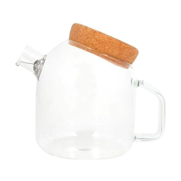 Чайник заварочный 900мл стекло с ситом бамбук.пробкой GT-35-38 (60)