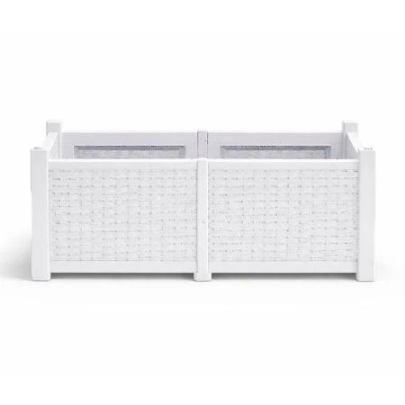 Кашпо 130л 970*530*470мм пластик ПРОВАНС плетеное прямоугольное белое (1)