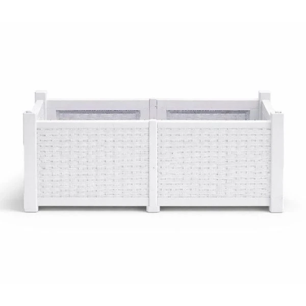 Кашпо 130л 970*530*470мм пластик ПРОВАНС плетеное прямоугольное белое (1)