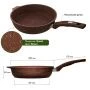 Сковорода 22см алюминий АП ГРАНИТ BROWN несъемная ручка стекл.крышка (5)