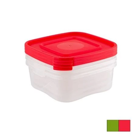 Контейнер пищевой набор 3шт 1,4л 175*175*105мм пластик КАСКАД КВАДРО (18)
