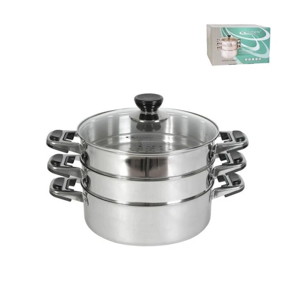 Мантоварка 3 уровневая 10,7л нерж АЛТЫН d24см индукция КТ-243АТ (2)