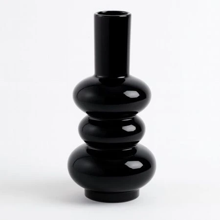 Ваза для цветов 25см керамика черная JC-16134 (24)