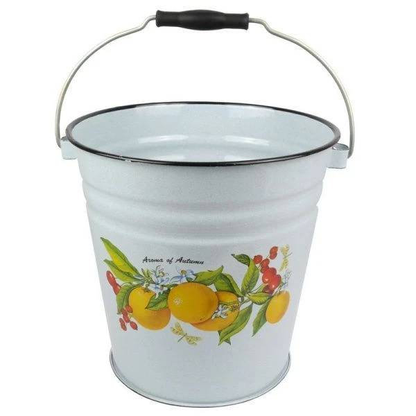 Ведро 12л эмаль без крышки ФРУКТОВАЯ ФАНТАЗИЯ титановый рябчик С-1124/4Рб (4)