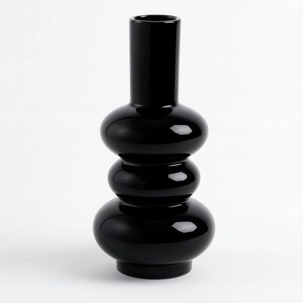 Ваза для цветов 25см керамика черная JC-16134 (24)
