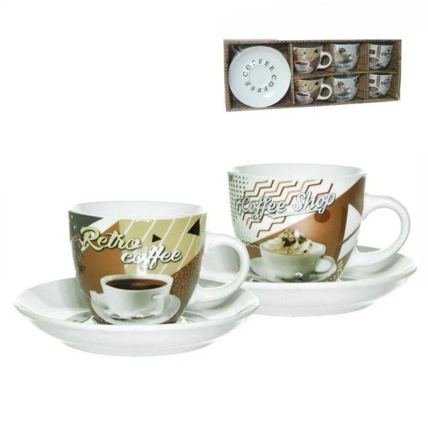 Чайный набор 12пр керамика КОФЕ-БРЕЙК на 6 персон 180мл подар.уп. RS097-1473J (6)