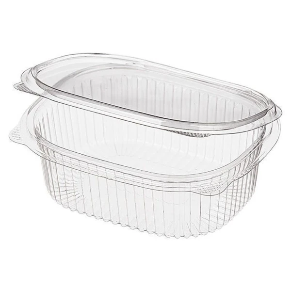 Контейнер одноразовый 500мл полистирол овальный прозрачный с крышкой РКС-500 (300)