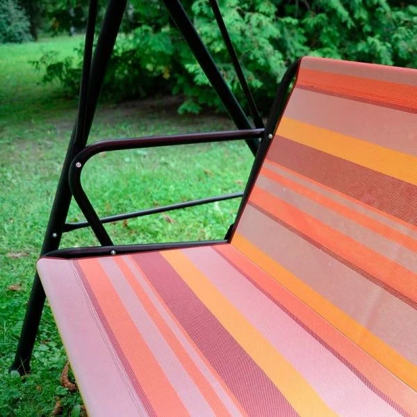 Качели садовые металл КЕЛЛИ 2-х местн. (до 160кг)каркас сталь,рис. разноцвет 160*100*150см с1487 (1)