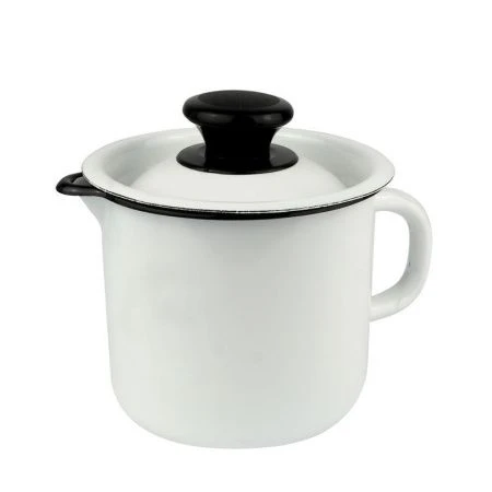 Кружка 1л эмаль с крышкой белая 40204-072-У (9)