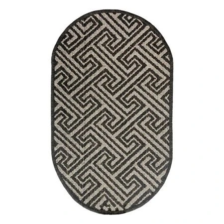 Циновка 50*80см полипропилен/хлопок ЭКО ЛЮКС ОВАЛ серый (10)