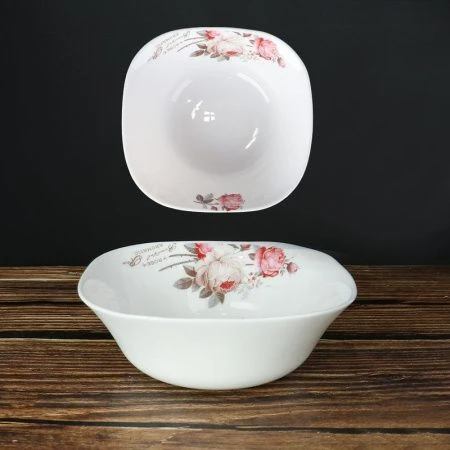 Салатник 580мл 15,2см стеклокерамика ЧАЙНАЯ РОЗА квадратный FSW-65XN (6916) (6/60)