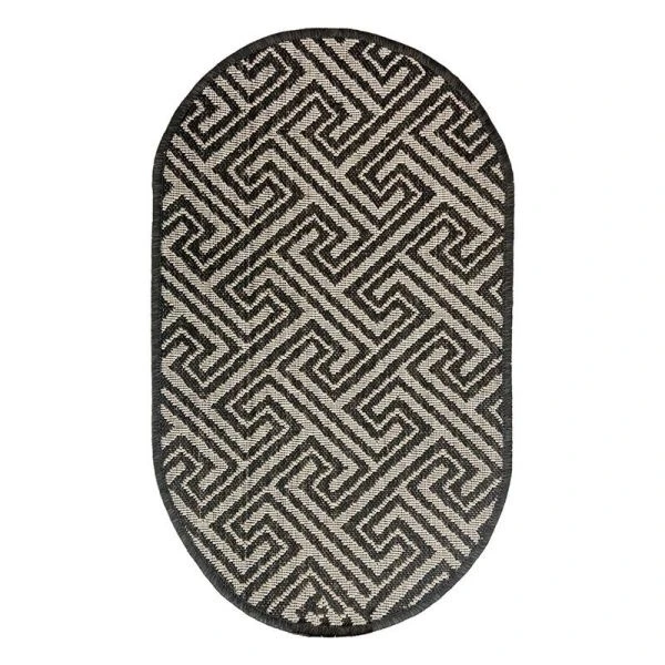 Циновка 50*80см полипропилен/хлопок ЭКО ЛЮКС ОВАЛ серый (10)