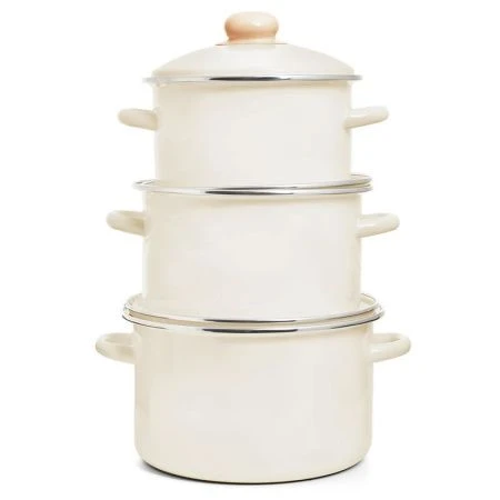 Набор кастрюль 3пр 2/3/4л эмаль Жемчужная цилиндрический (1)