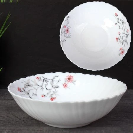 Салатник 650мл 17,5см стеклокерамика СЕРЫЙ КУСТИК TW-70 (7318) (48)