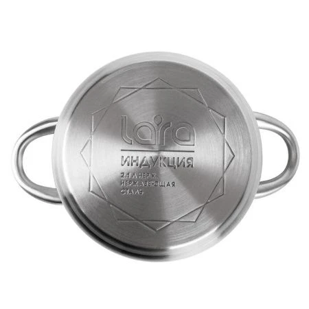 Кастрюля 2,9л 18*11,5см нерж.сталь АФИНА стекл.крышка капсулированное индукционное дно LR02-267