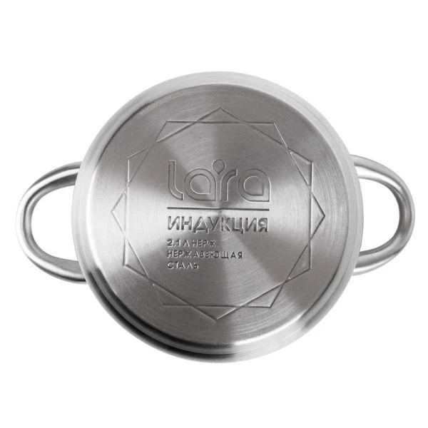 Кастрюля 2,9л 18*11,5см нерж.сталь АФИНА стекл.крышка капсулированное индукционное дно LR02-267