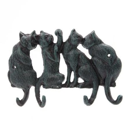 Вешалка 4 крючка чугун Кошки 18*2,5*12,5см (1)