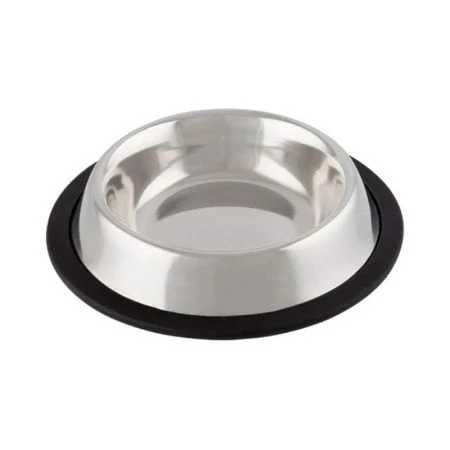 Миска для животных 380мл нерж.сталь с антискользящим прорезин.дном (72)
